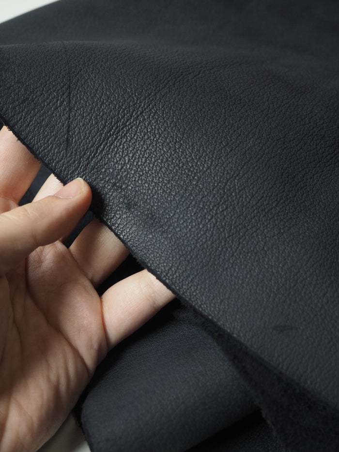 Navy Speckled Top Grain Calfskin