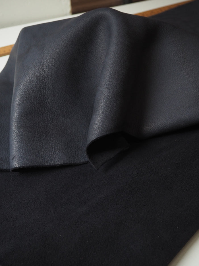 Navy Speckled Top Grain Calfskin