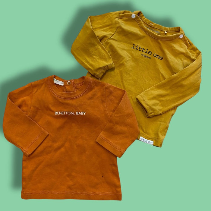 noppies/benetton long sleeve set fit 0-3m