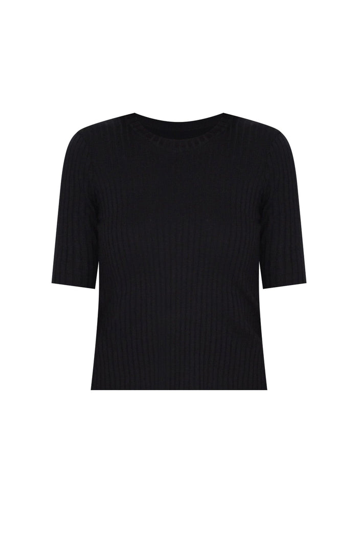 Olivia Black Bamboo Knit Tee,ghost-mani