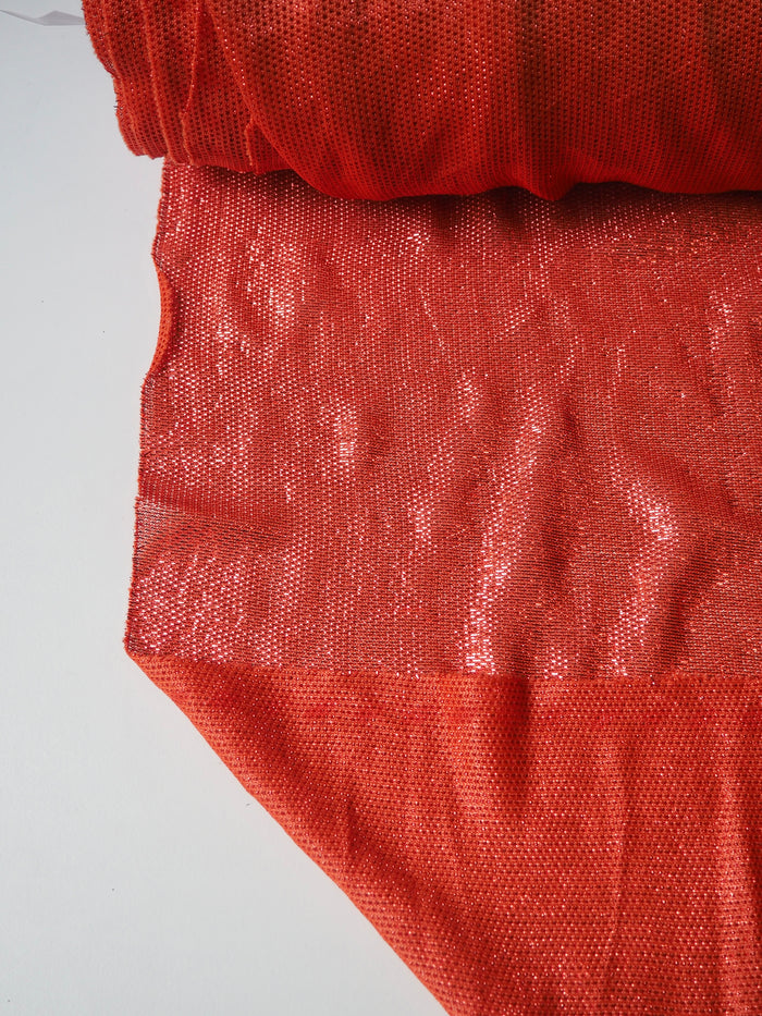 Orange Metallic Mesh Jersey
