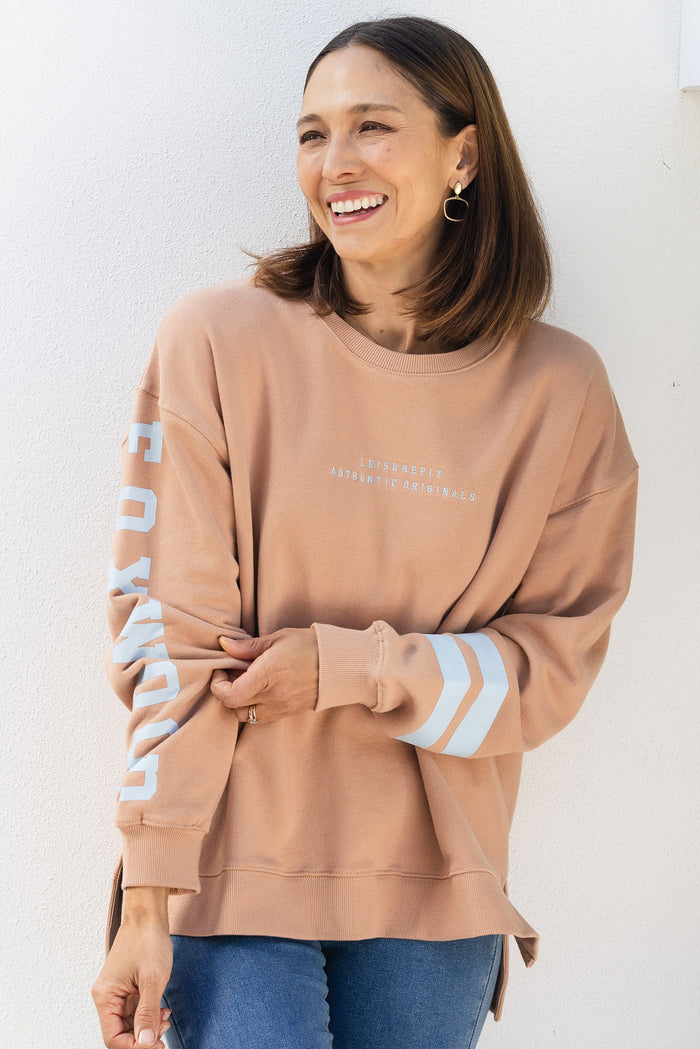 Origin Tan Cotton Crewneck Sweatshirt,Lifestyle