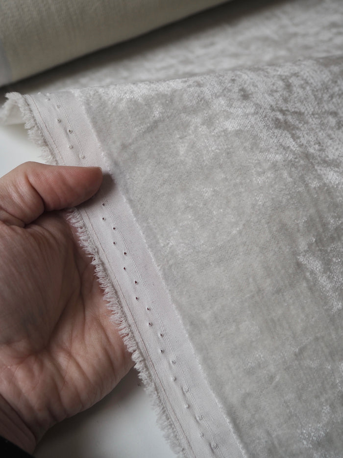 Oyster Crushed Velvet Furnishing