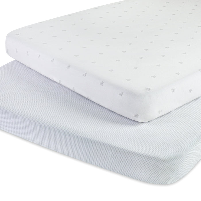 Pack n Play Sheets – Blue - Gingham Bear Collection