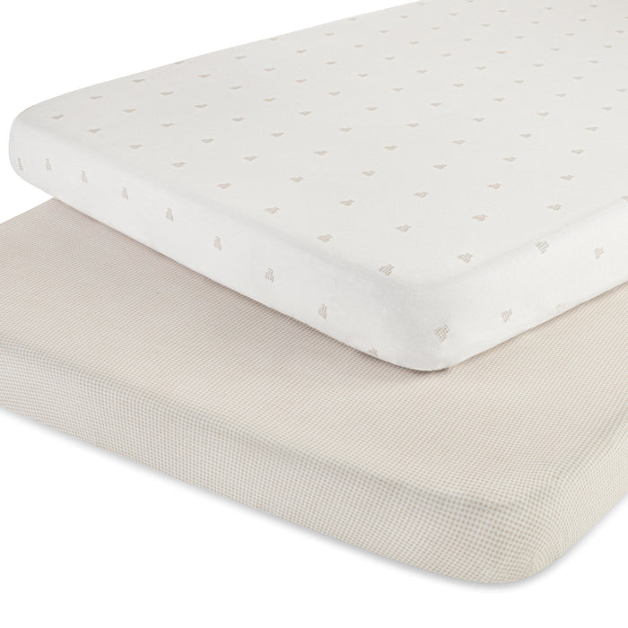 Pack n Play Sheets – Tan - Gingham Bear Collection