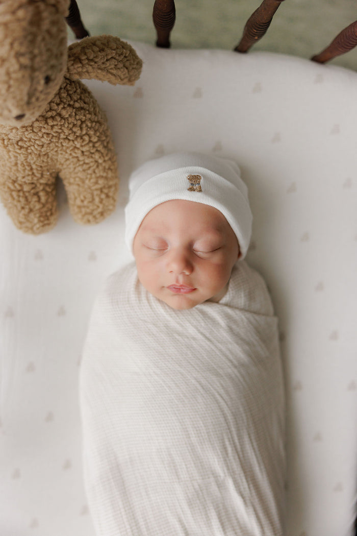 Pack n Play Sheets – Tan - Gingham Bear Collection