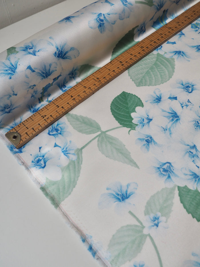 Pale Blue Blossom Satin