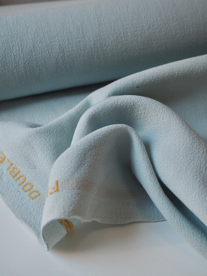 Pale Blue Double Wool Crepe
