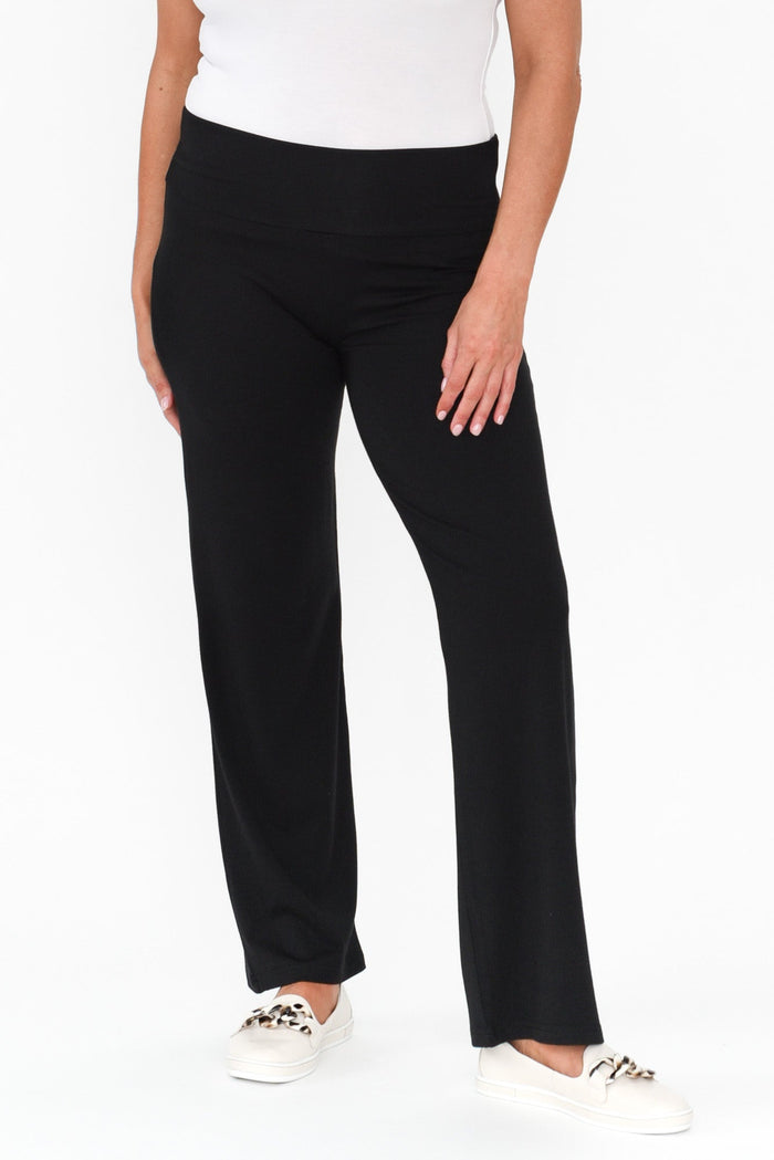 Pamela Black Bamboo Pants - Petite,petite-Pants,alt text|model:Brooke