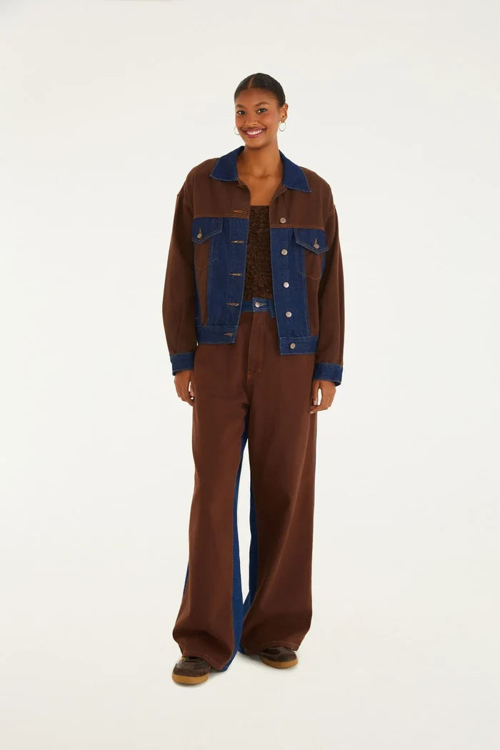 PANTALÓN JEANS BICOLOR ALETA