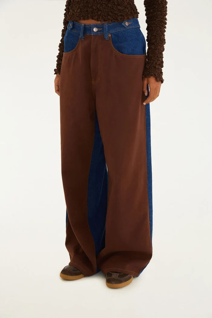 PANTALÓN JEANS BICOLOR ALETA