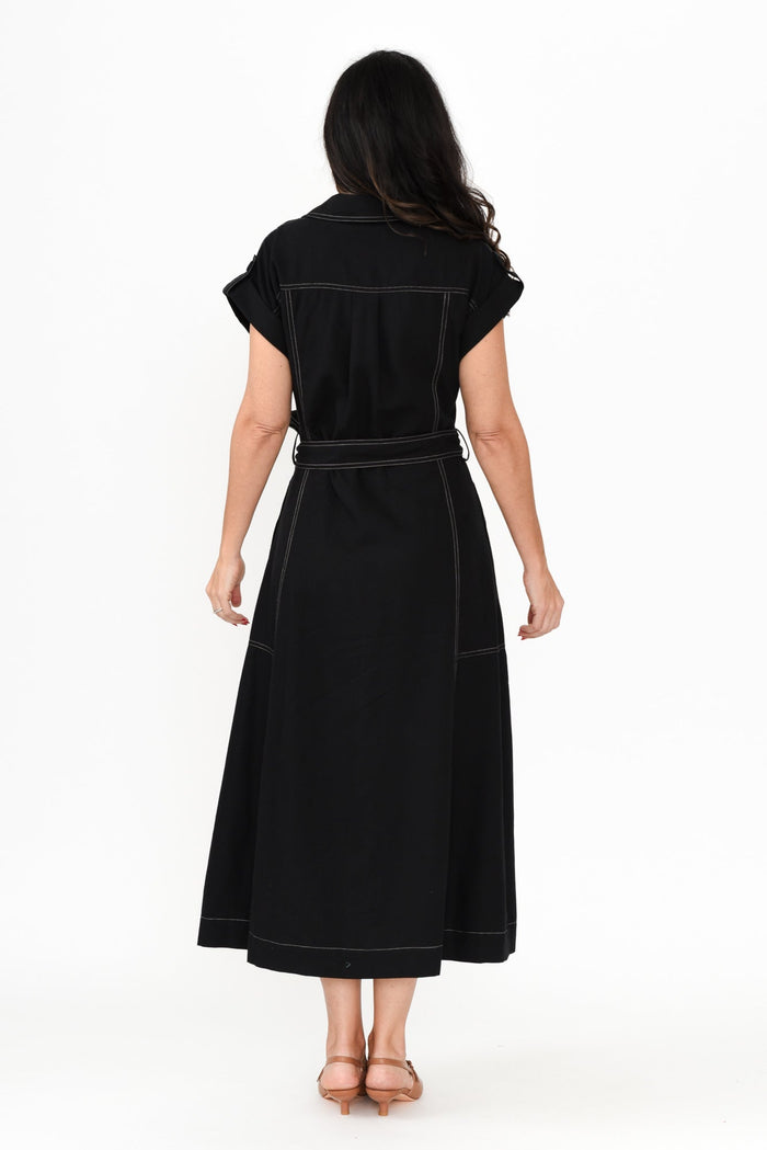 Patricia Black Cotton Blend Tie Dress,Brunette model,alt text|model:Nicole