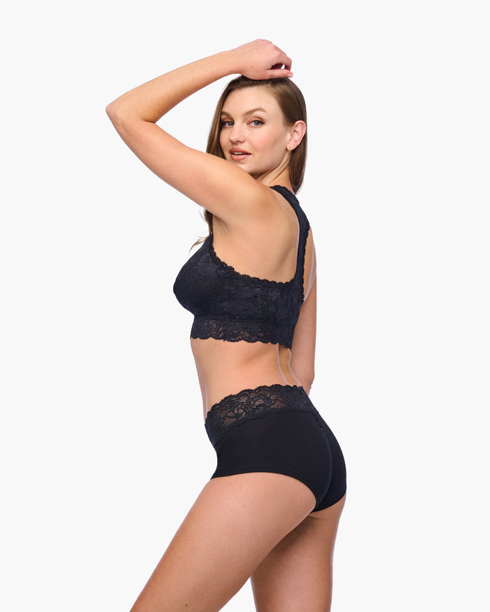 Black Hot Pant - Never Say Never Peachie Boyshort