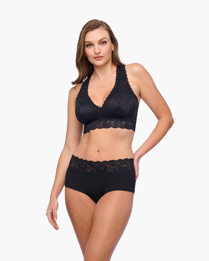 Black Hot Pant - Never Say Never Peachie Boyshort