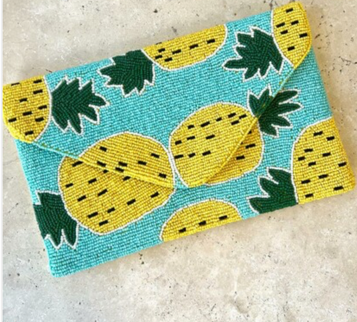 Pineapple Beaded Clutch