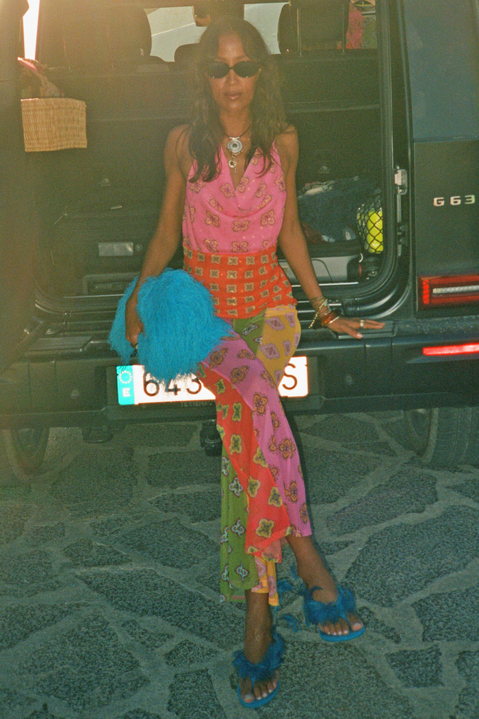Pink Mix Tile Mesh Flare Trousers Petite