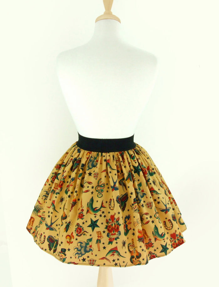 Pleated Tattoo Skirt #S-AP732