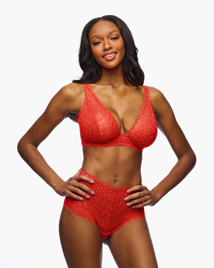 Red Bra - Basilica Plunge Bra