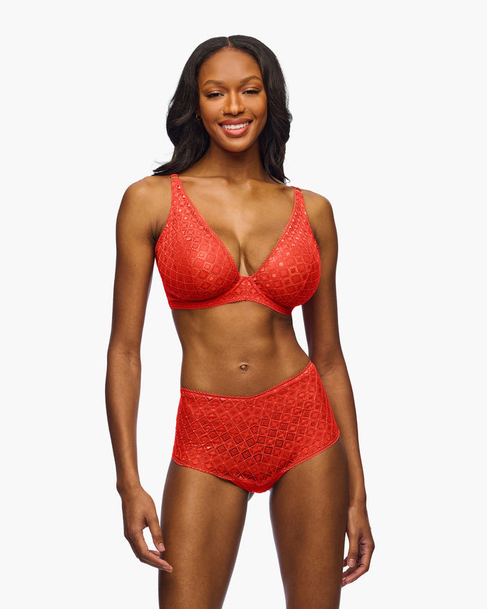Red Bra - Basilica Plunge Bra