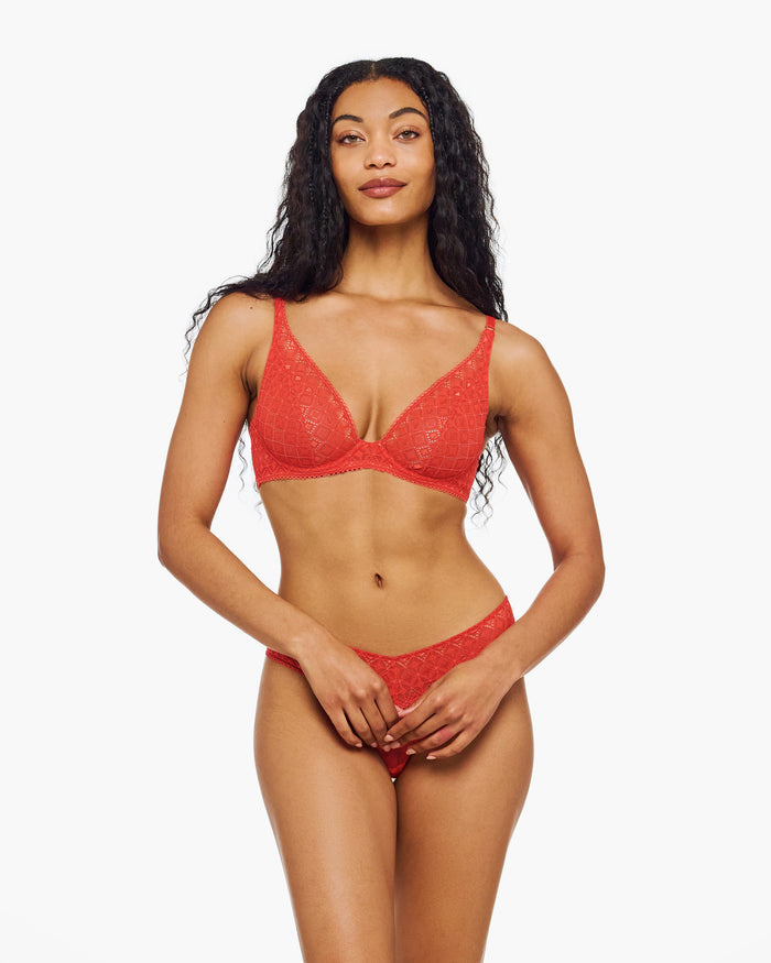 Red Bra - Basilica Plunge Bra