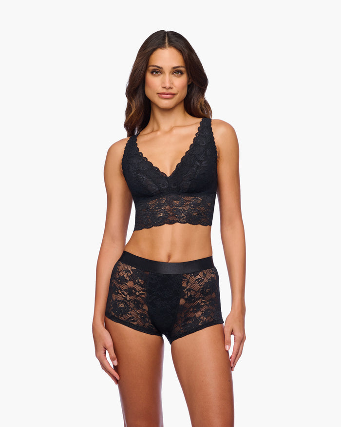 Black Bralette - Never Say Never Plungie Longline Bralette