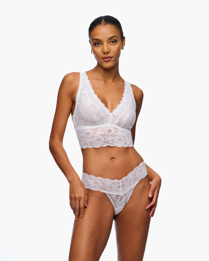 White Bralette - Never Say Never Plungie Longline Bralette
