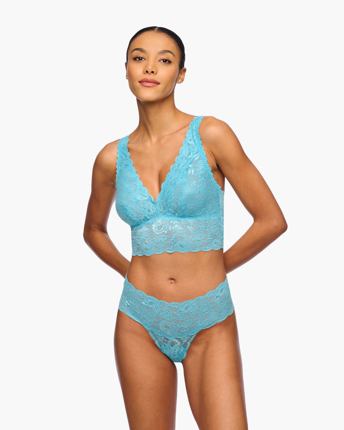 Blue Bralette - Never Say Never Plungie Longline Bralette