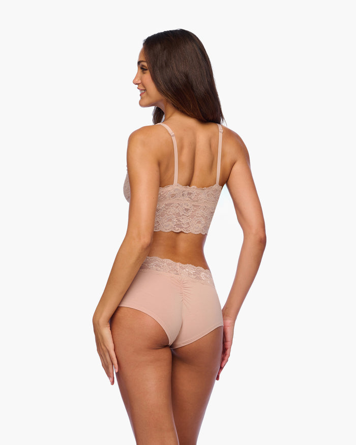 Beige Bralette - Never Say Never Plungie Longline Bralette