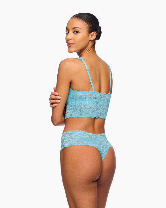 Blue Bralette - Never Say Never Plungie Longline Bralette