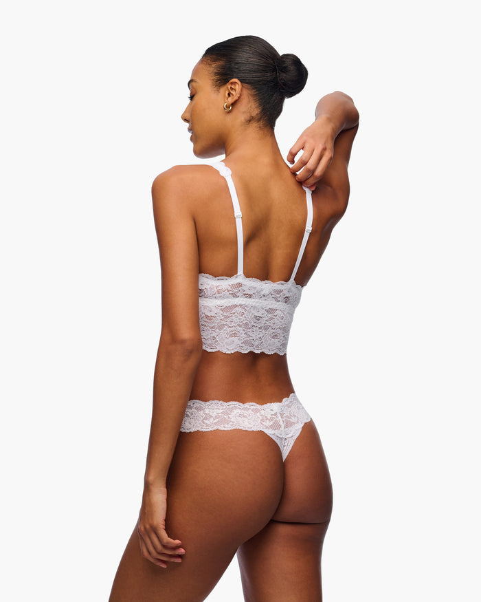 White Bralette - Never Say Never Plungie Longline Bralette
