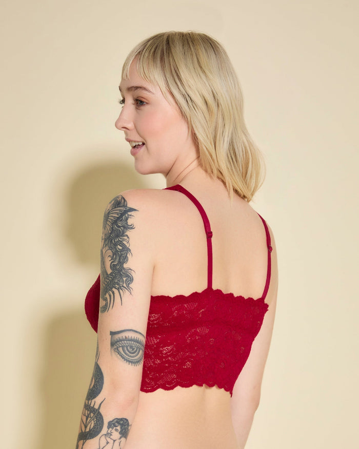 Red Bralette - Never Say Never Plungie Longline Bralette