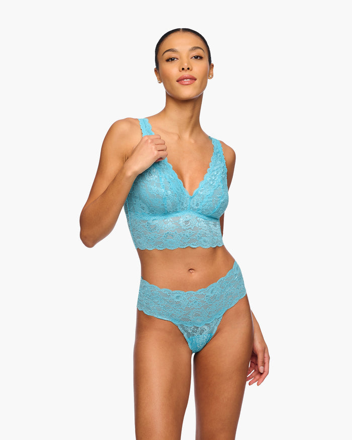 Blue Bralette - Never Say Never Plungie Longline Bralette