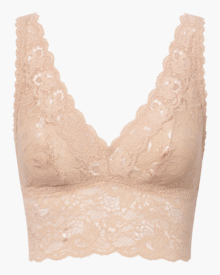 Beige Bralette - Never Say Never Plungie Longline Bralette