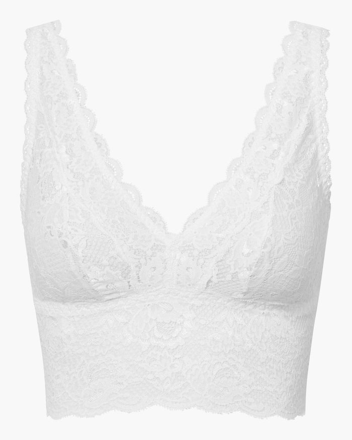 White Bralette - Never Say Never Plungie Longline Bralette