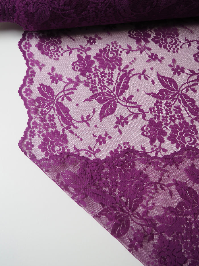 Purple Bloom Scallop Lace