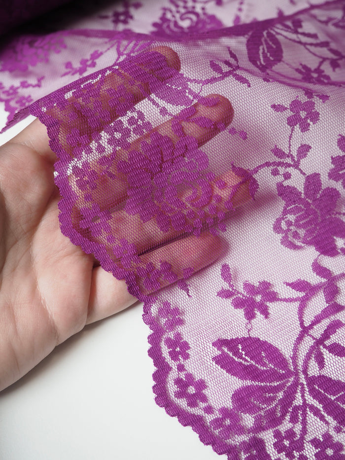 Purple Bloom Scallop Lace