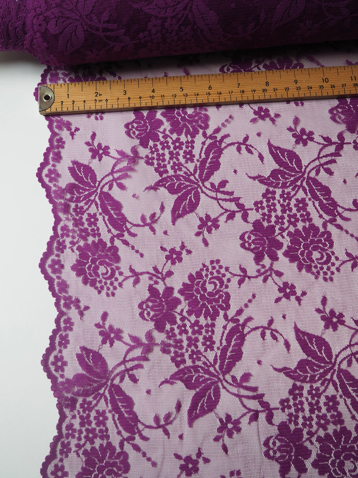 Purple Bloom Scallop Lace