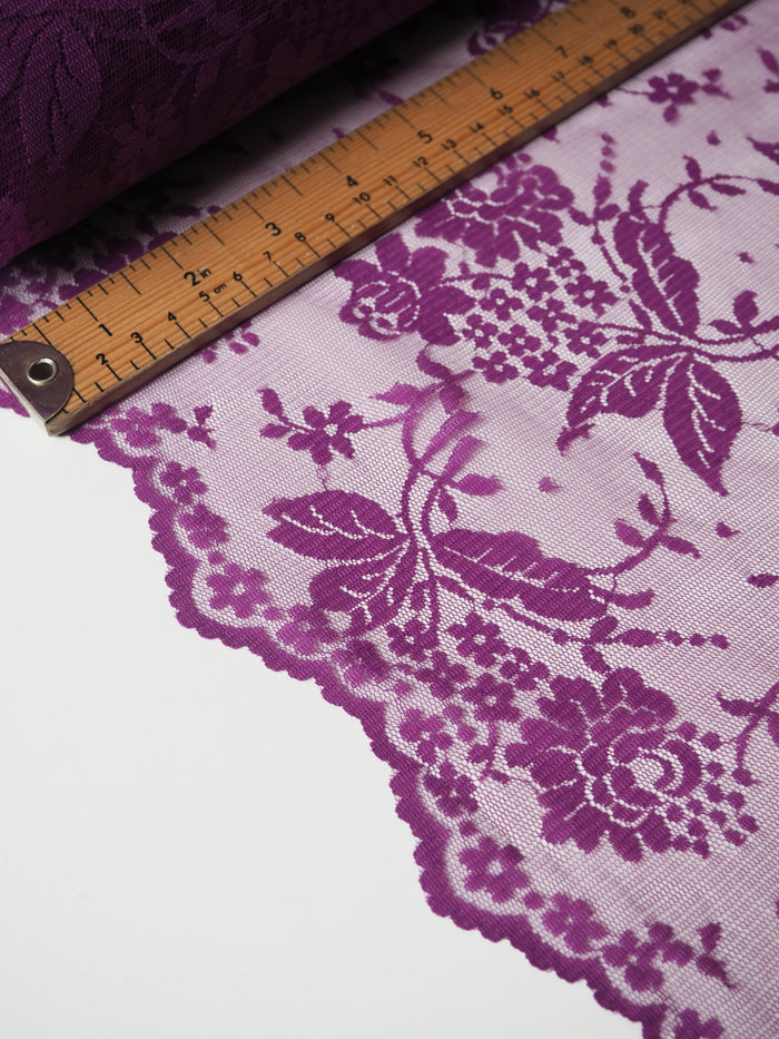 Purple Bloom Scallop Lace