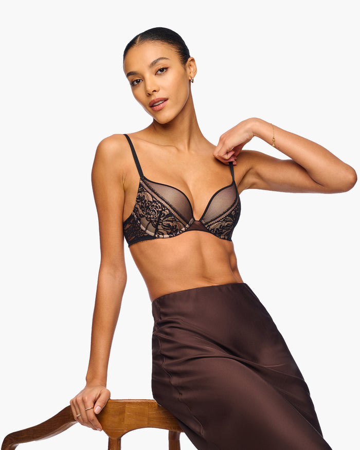 Black Bra - Crisanta Push Up Underwire Bra