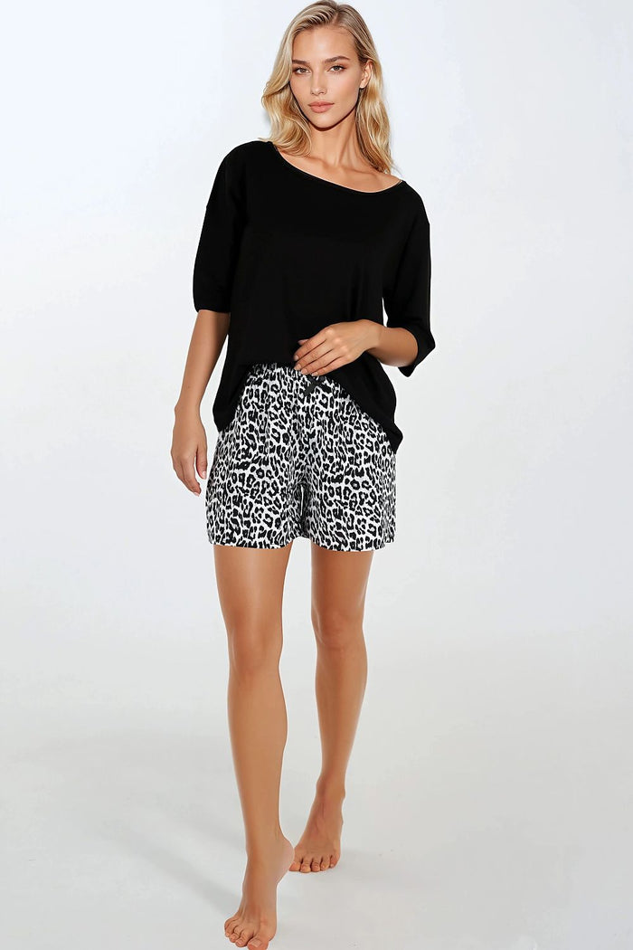 Pyjama Momenti Per Me noir 217123 - vue produit 1 Secretelles