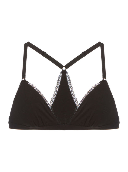 Black Bralette, Soft Cotton Racerback Bralette