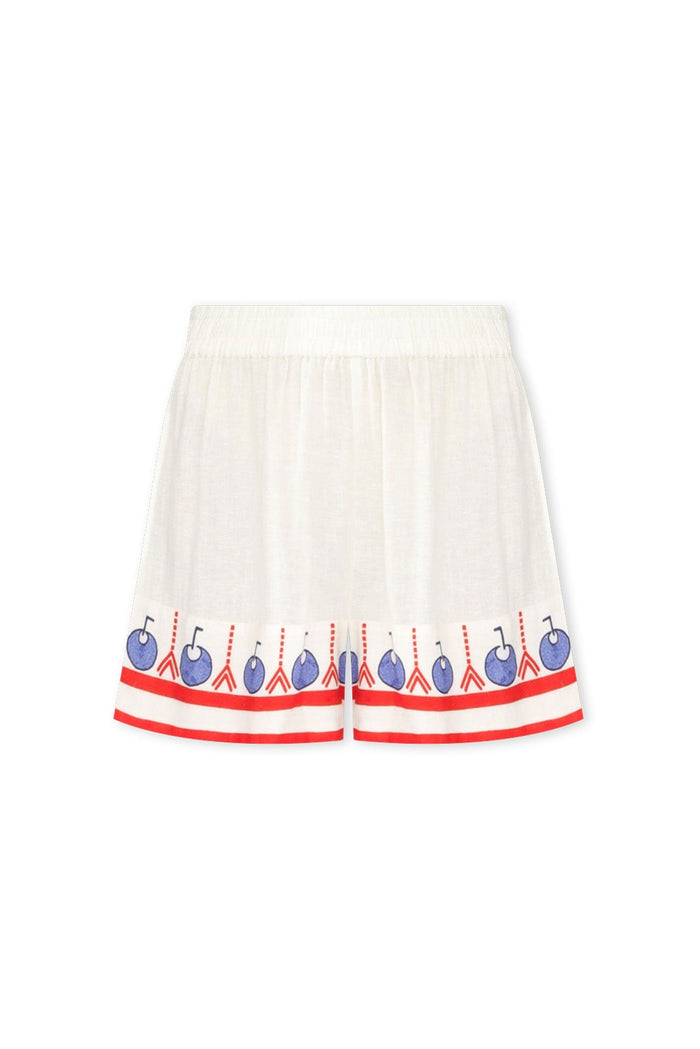 Raye Cream Island Relaxed Shorts,ghost-mani