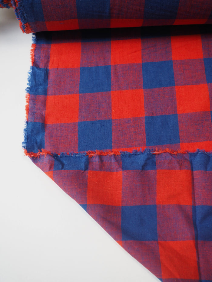 Red + Blue Gingham Cotton/Linen