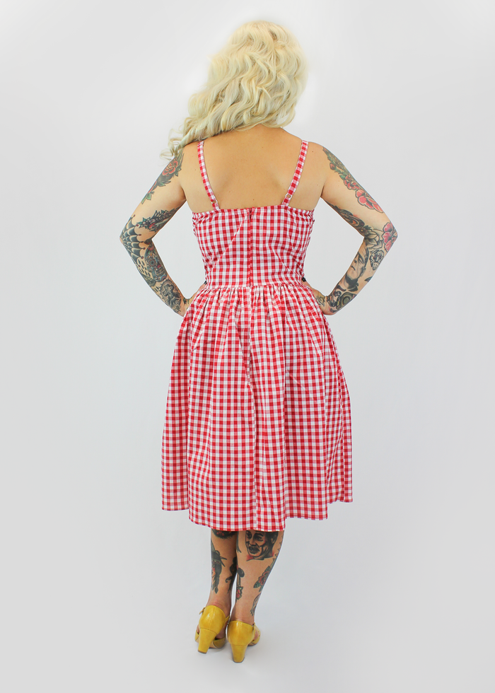 Red Gingham Dress With Adjustable Straps XS-3XL