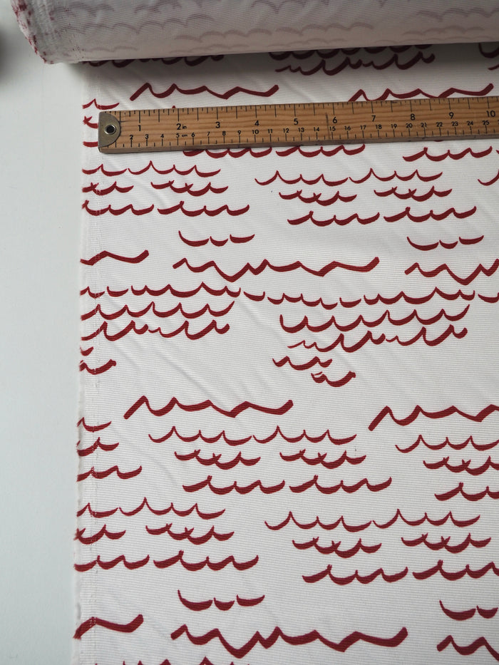 Red Wave Satin Faille