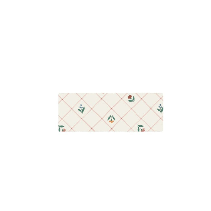 Ribbed Floral Grid Pattern Collection – Sweatband – Ivory
