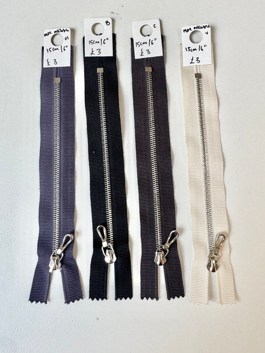 Riri 15cm/6 inch Grosgrain Metal Teeth Zips
