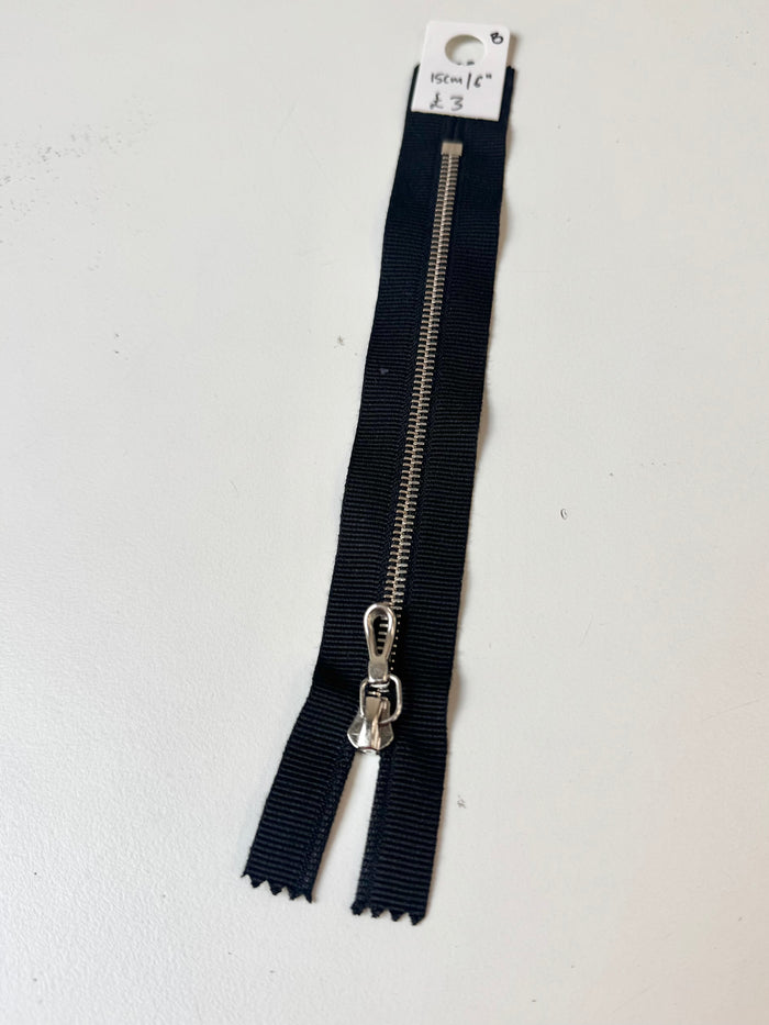 Riri 15cm/6 inch Grosgrain Metal Teeth Zips