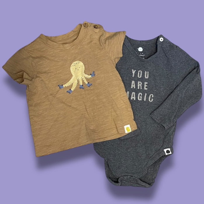 rise little earthling 2 piece bundle 9-12m