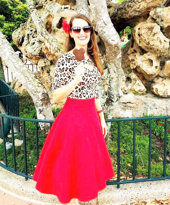 Rockabilly Red Full  Circle  Skirt #FS-R536